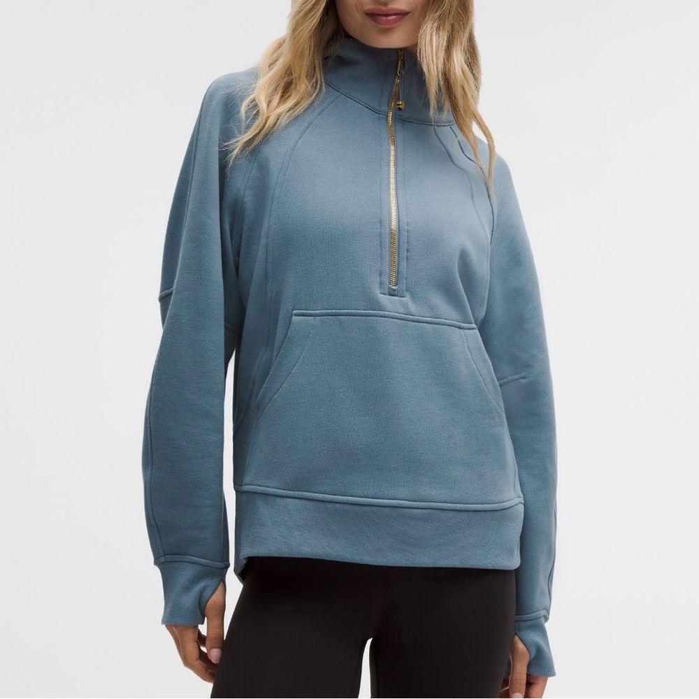 Lululemon Steel Blue Half-Zip Scuba Size Medium/ Large